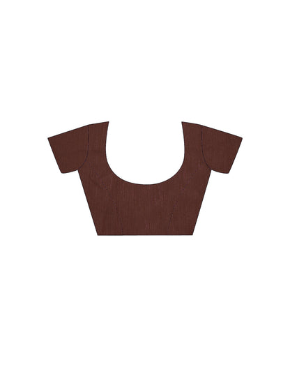 Brown Chiffon Printed Saree