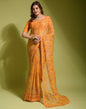 Yellow Chiffon Printed Saree