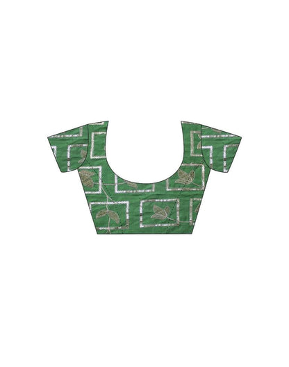 Olive Green Bandhani Georgette Printed Saree | Leemboodi