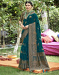 Teal Green Banarasi Silk Weaving Saree | Leemboodi