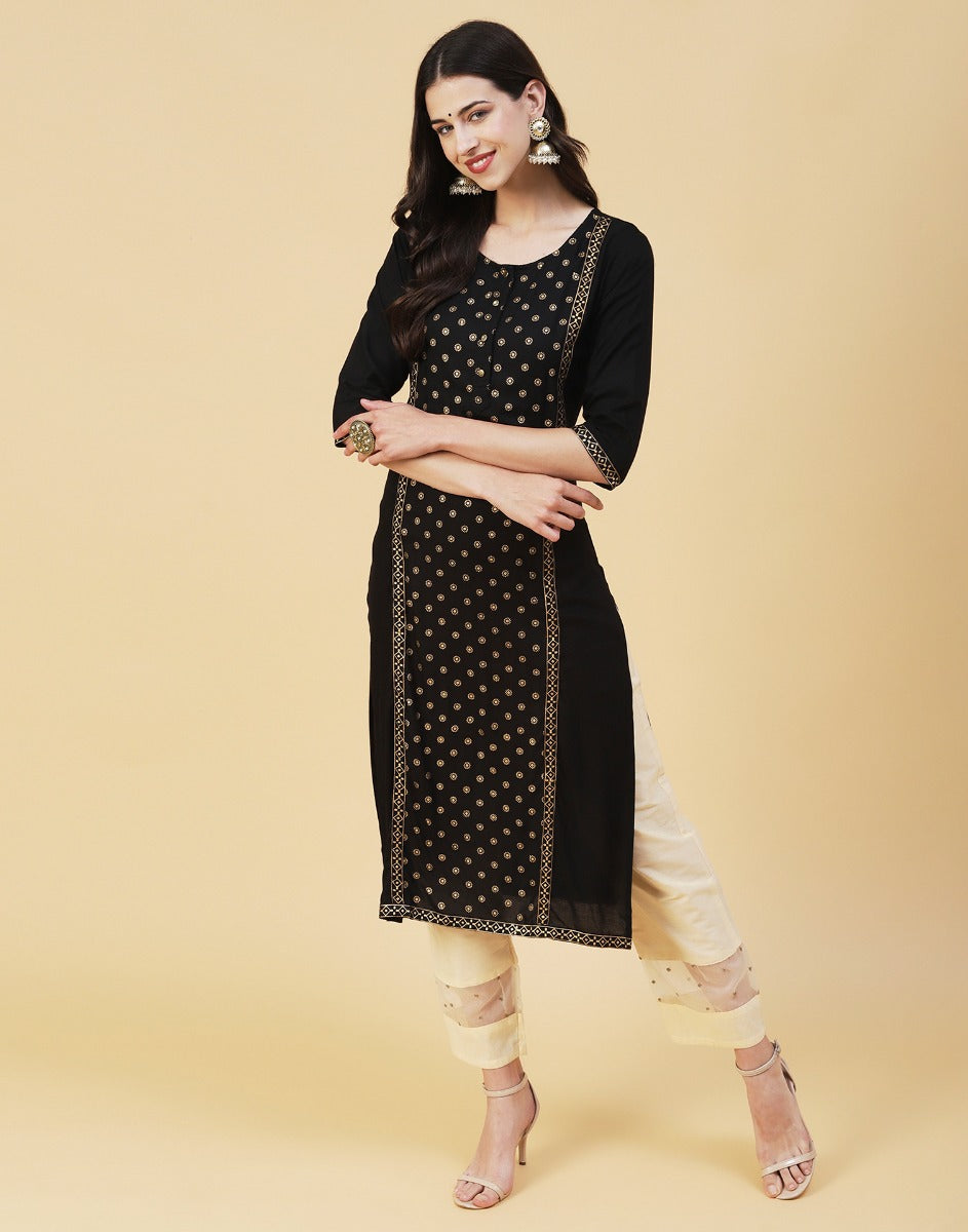 Beauteous Black Printed Kurti | Sudathi