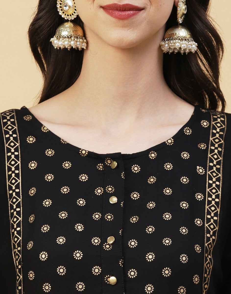 Beauteous Black Printed Kurti | Sudathi