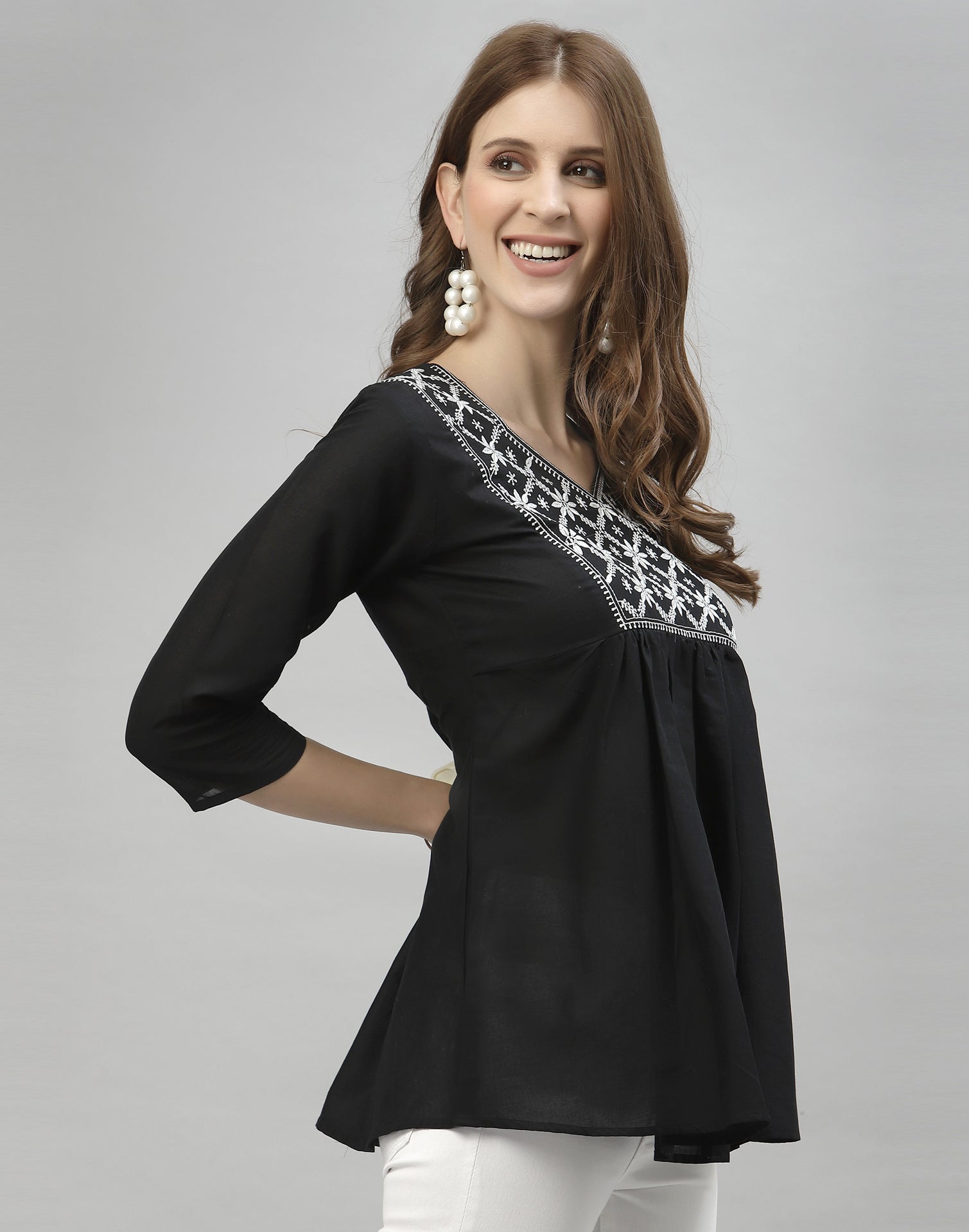 Black Embroidered Top | Sudathi