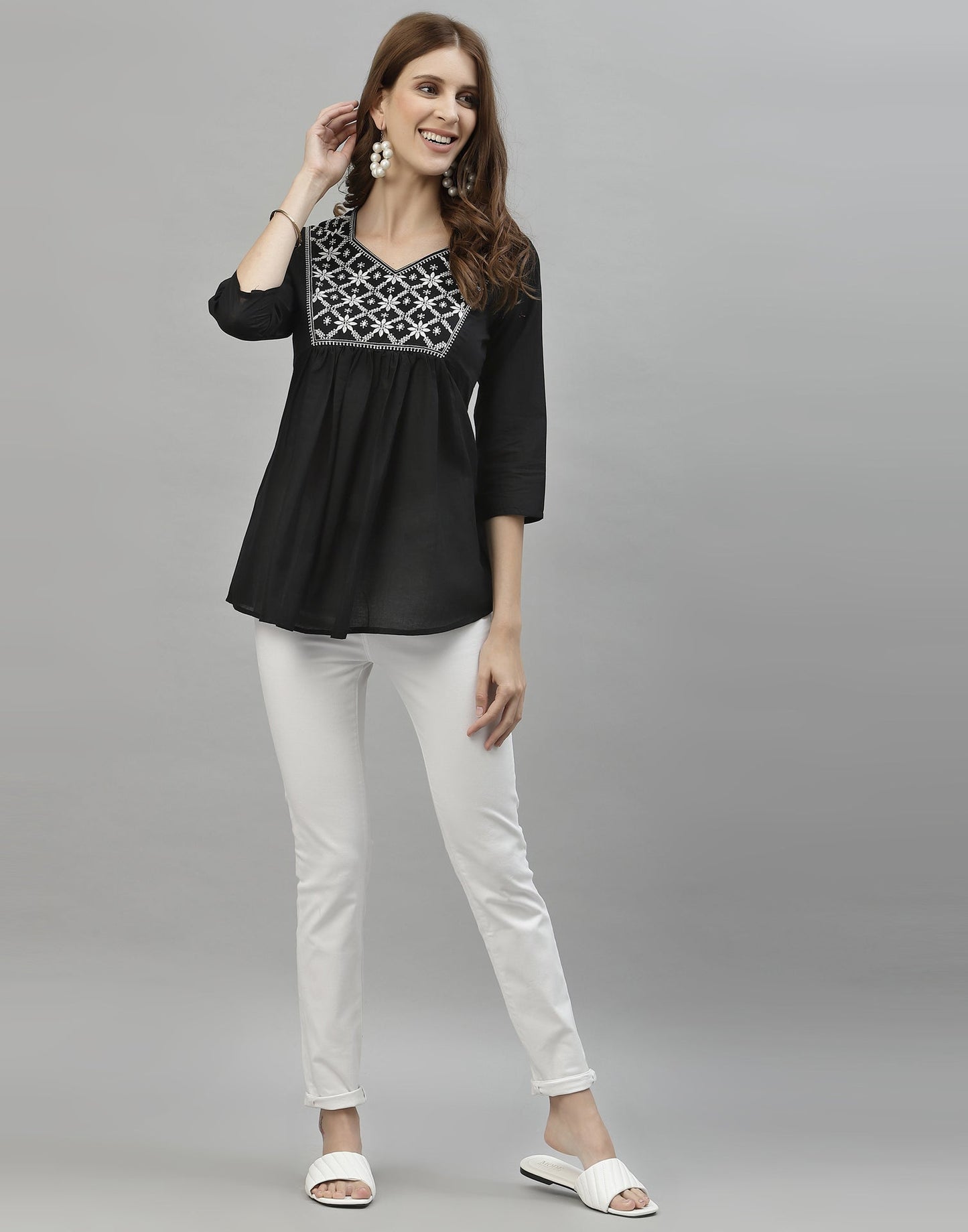 Black Embroidered Top | Sudathi