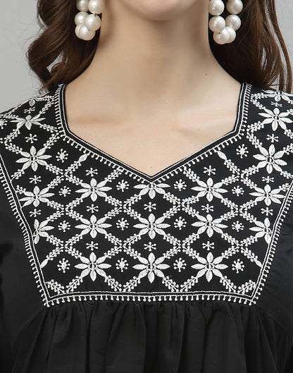 Black Embroidered Top | Sudathi