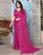 Rani Pink Georgette Printed Saree