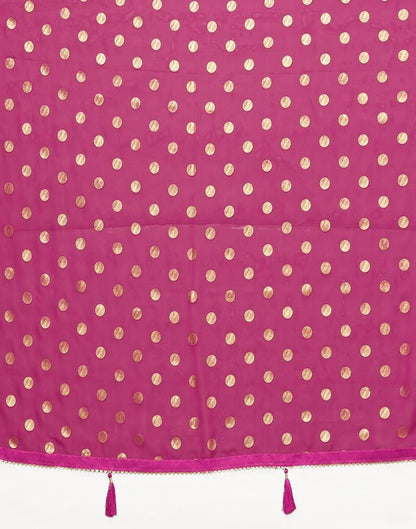 Rani Pink Georgette Printed Saree