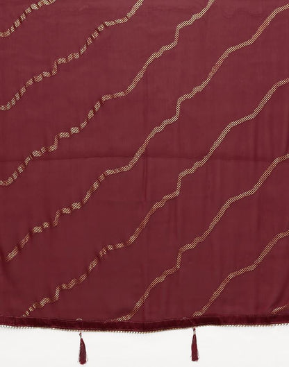 Maroon Printed Georgette Saree