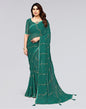 Green Printed Georgette Saree