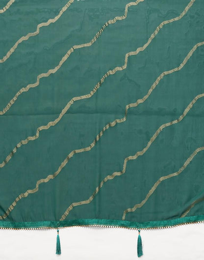 Green Printed Georgette Saree