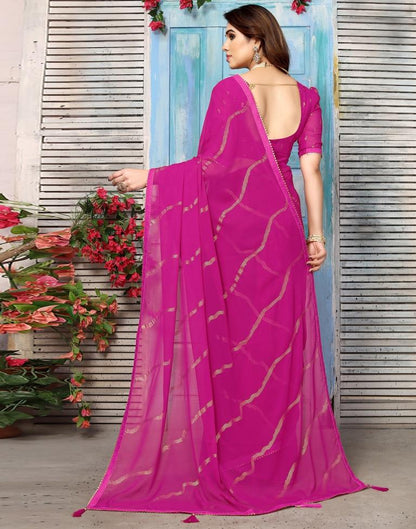 Rani Pink Georgette Printed Saree