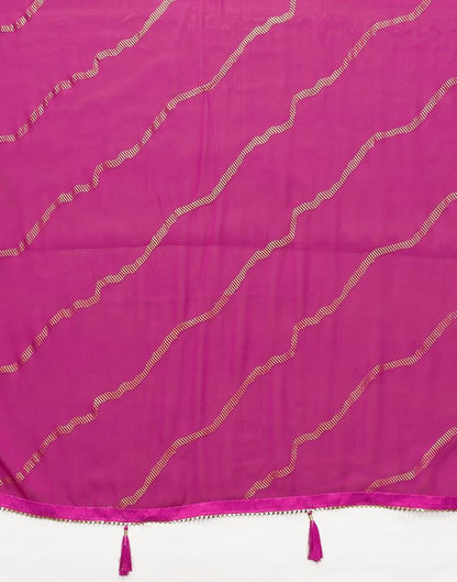 Rani Pink Georgette Printed Saree