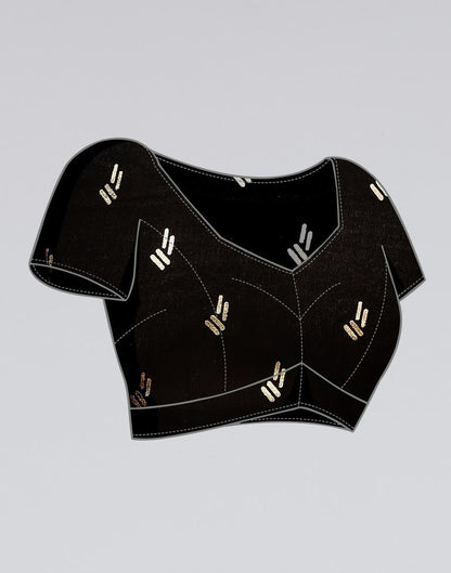 Black Printed Georgette Saree