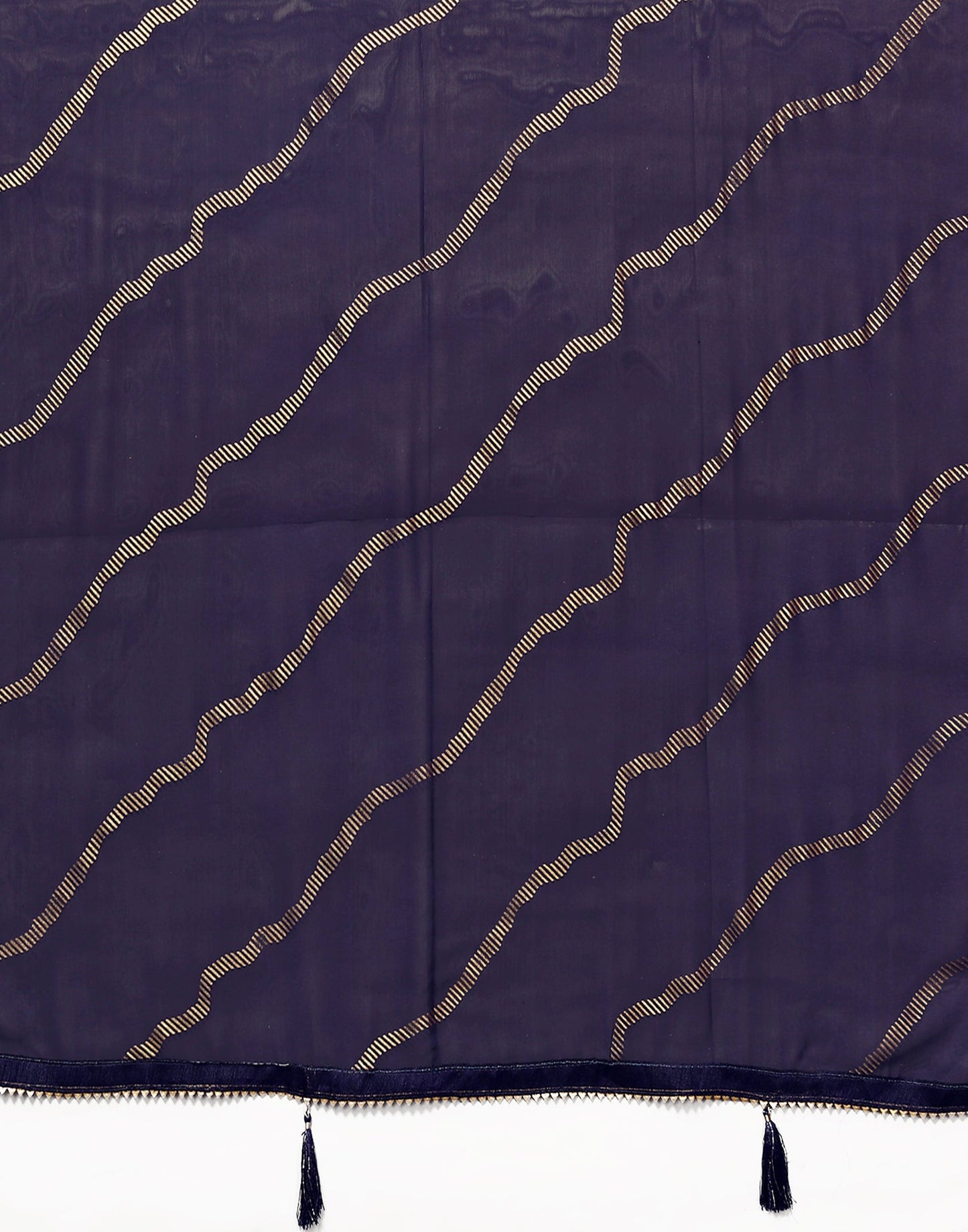 Navy Blue Georgette Printed Saree