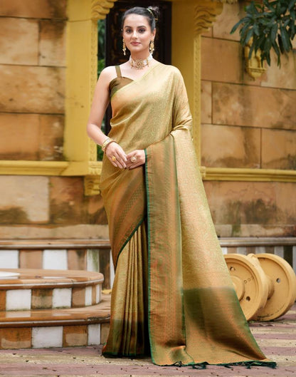 Pista Green Silk Weaving Kanjivaram Saree | Sudathi