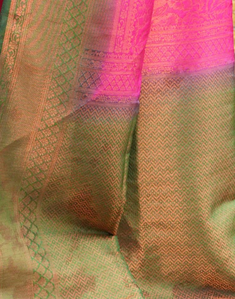 Rani Pink Silk Weaving Kanjivaram Saree | Sudathi