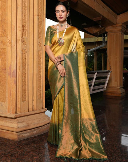 Pista Green Silk Weaving Kanjivaram Saree | Sudathi