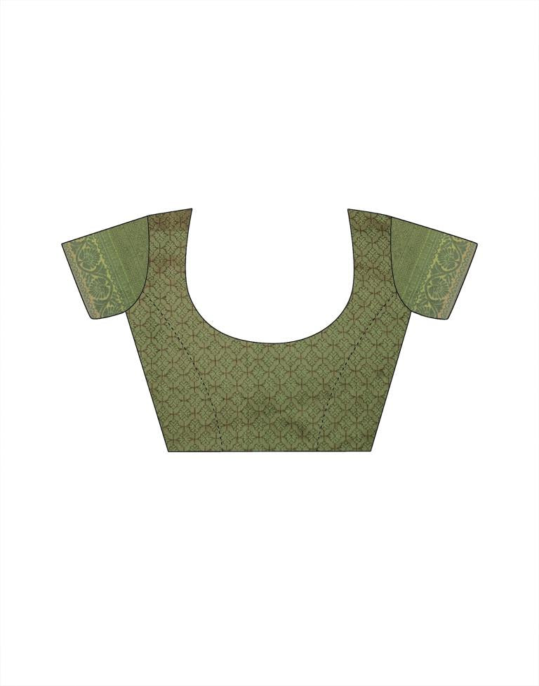 Pista Green Silk Weaving Kanjivaram Saree | Sudathi