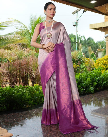 Light Purple Silk Weaving Kanjivaram Saree | Sudathi