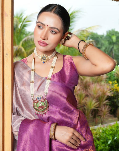 Light Purple Silk Weaving Kanjivaram Saree | Sudathi