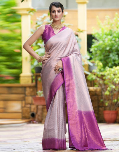 Light Purple Silk Weaving Kanjivaram Saree | Sudathi