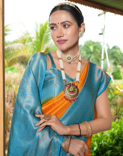 Mustard Yellow Silk Weaving Kanjivaram Saree | Sudathi