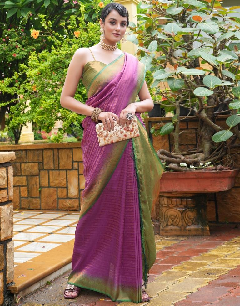 Purple Silk Weaving Kanjivaram Saree | Sudathi