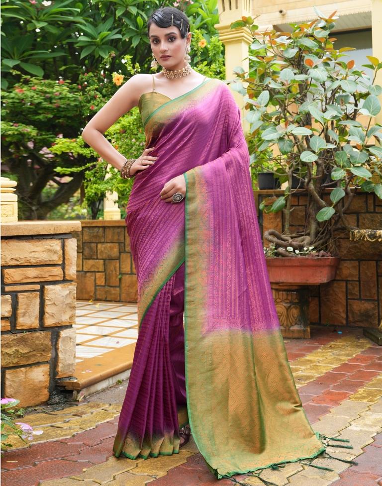 Purple Silk Weaving Kanjivaram Saree | Sudathi