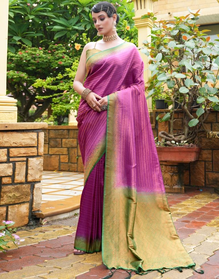 Purple Silk Weaving Kanjivaram Saree | Sudathi
