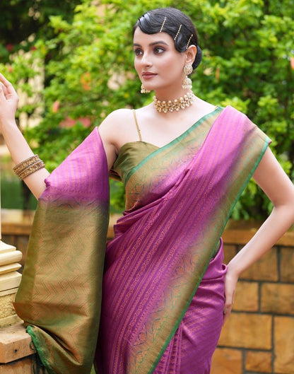 Purple Silk Weaving Kanjivaram Saree | Sudathi