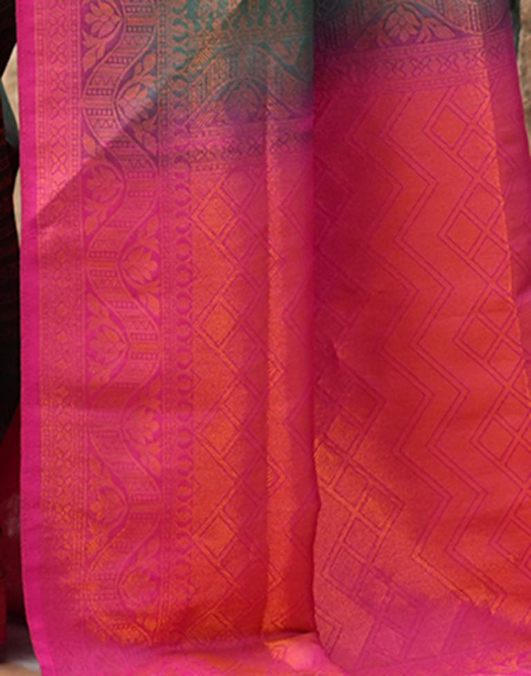 Dark Green Silk Weaving Kanjivaram Saree | Sudathi