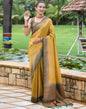 Light Olive Green Silk Weaving Kanjivaram Saree | Sudathi