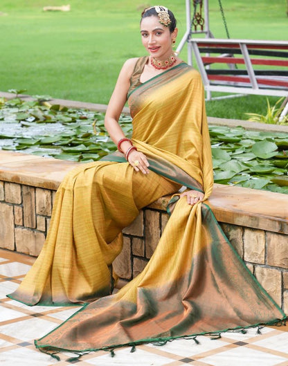 Light Olive Green Silk Weaving Kanjivaram Saree | Sudathi