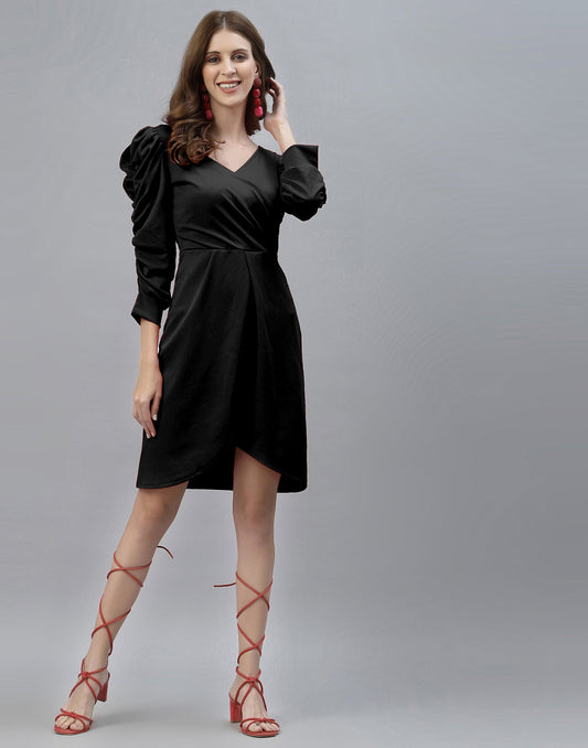 Black Puff Sleeve Dress | Sudathi