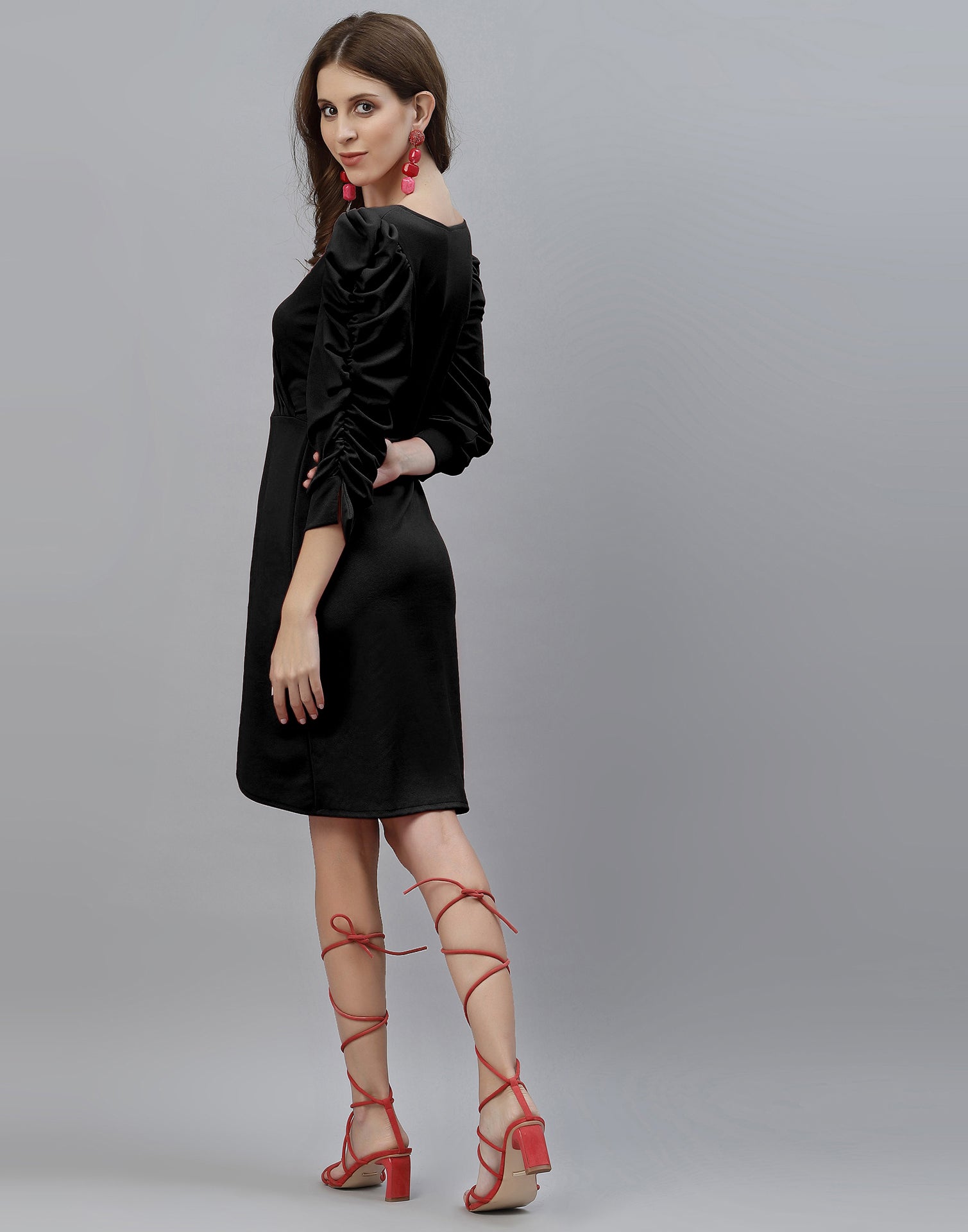 Black Puff Sleeve Dress | Sudathi
