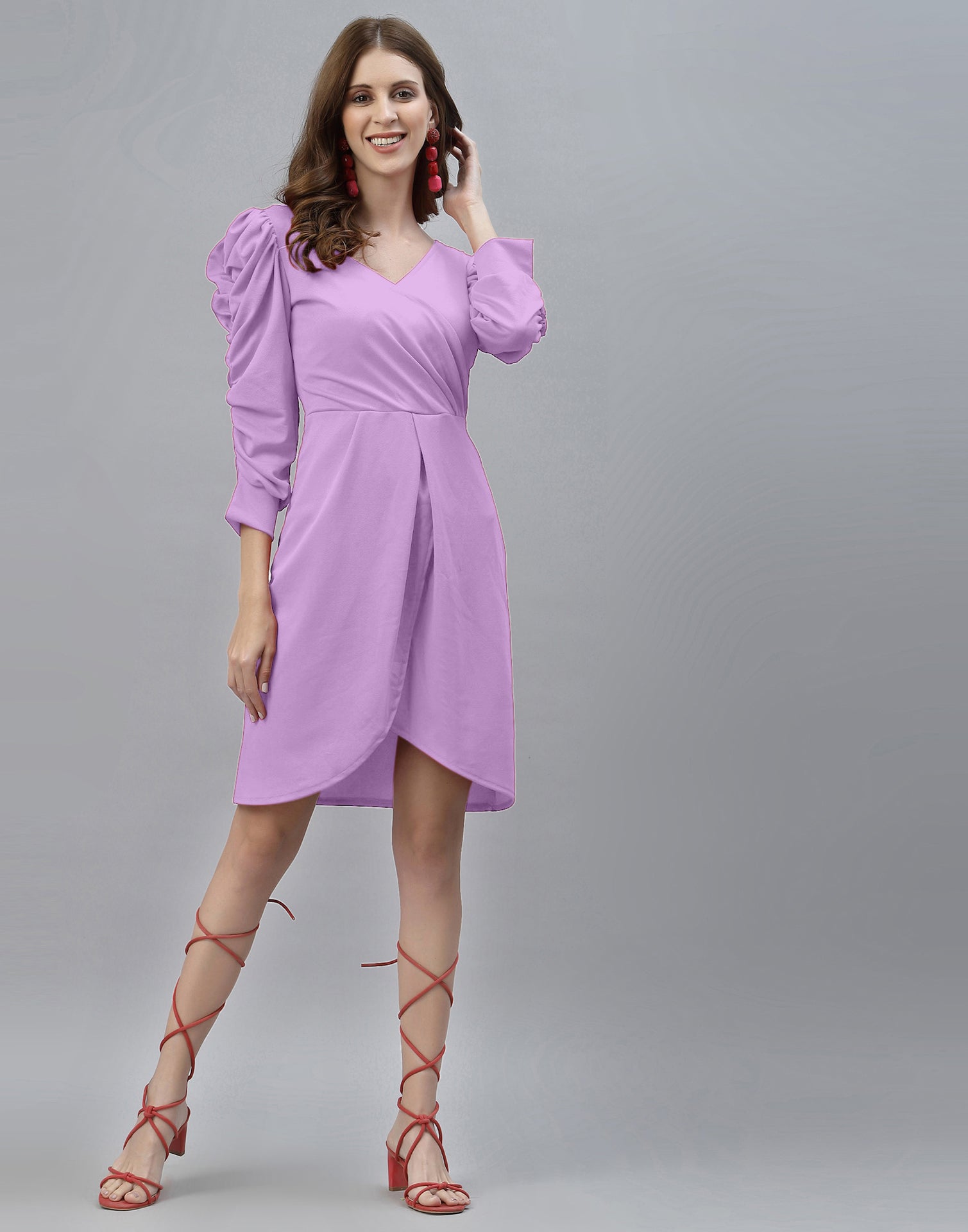 Lavender Puff Sleeve Dress | Sudathi