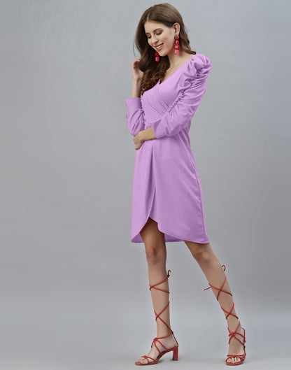 Lavender Puff Sleeve Dress | Sudathi