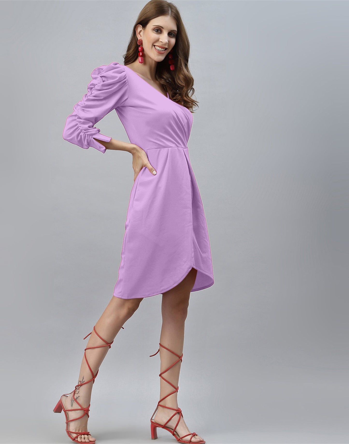Lavender Puff Sleeve Dress | Sudathi