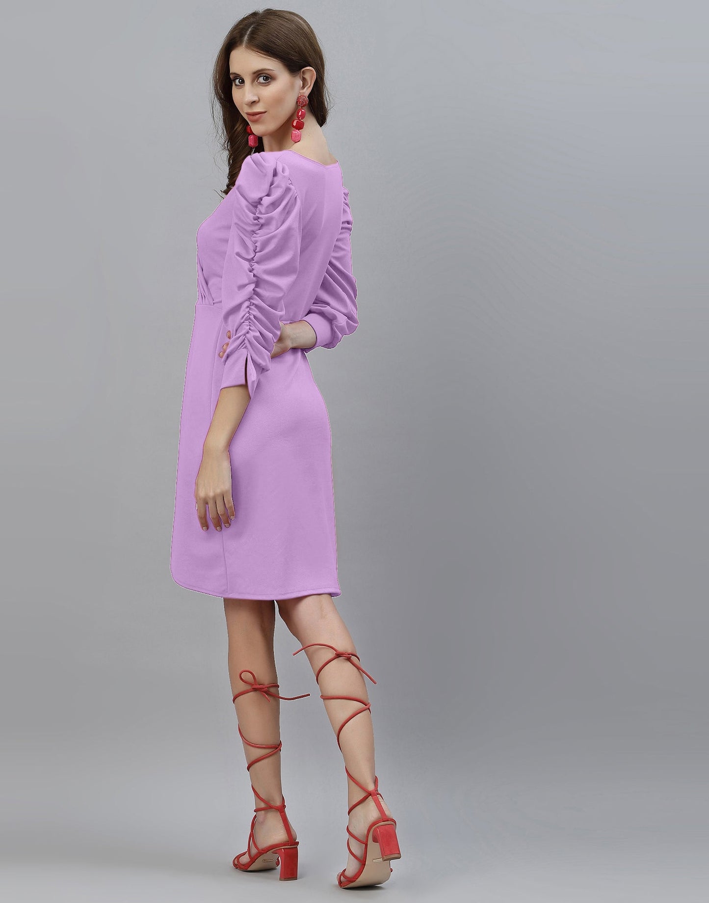 Lavender Puff Sleeve Dress | Sudathi