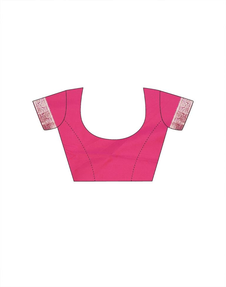 Pink Weaving Silk Bandhani Saree