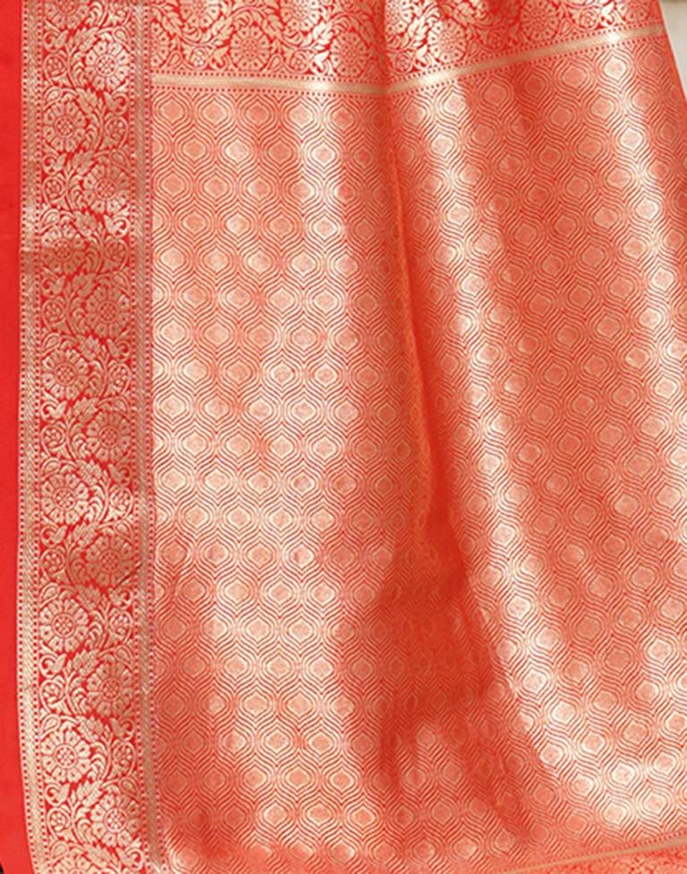 Red Weaving Silk Bandhani Saree