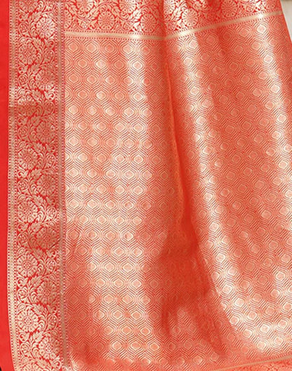 Red Weaving Silk Bandhani Saree