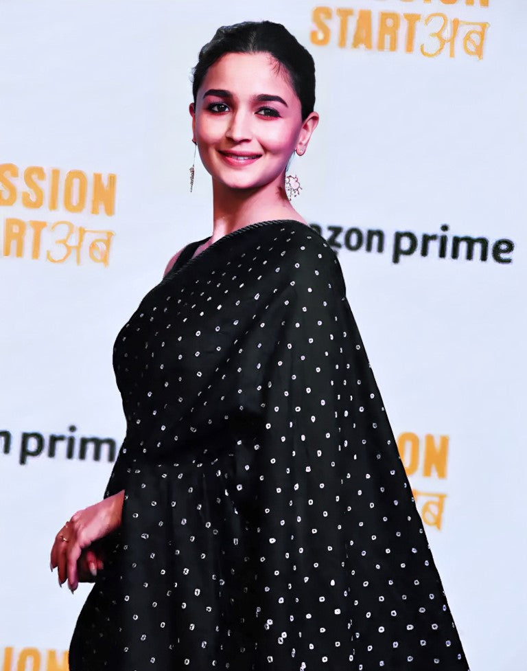 Black Silk Printed Saree