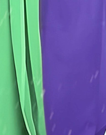 Purple  Plain Printed Georgette Saree