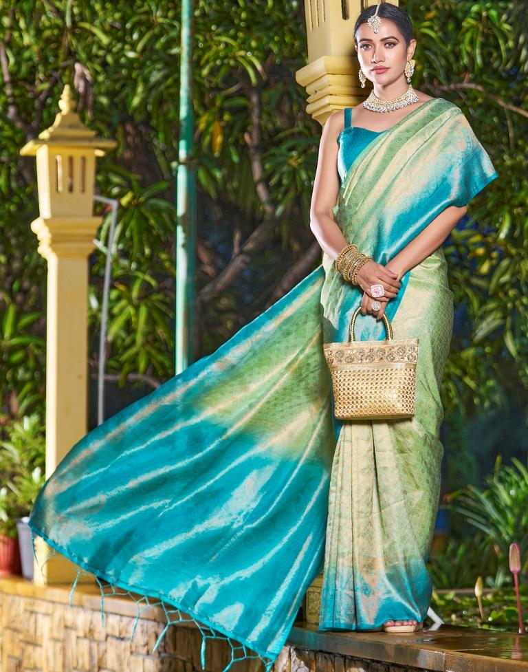 Pista Green Silk Weaving Saree