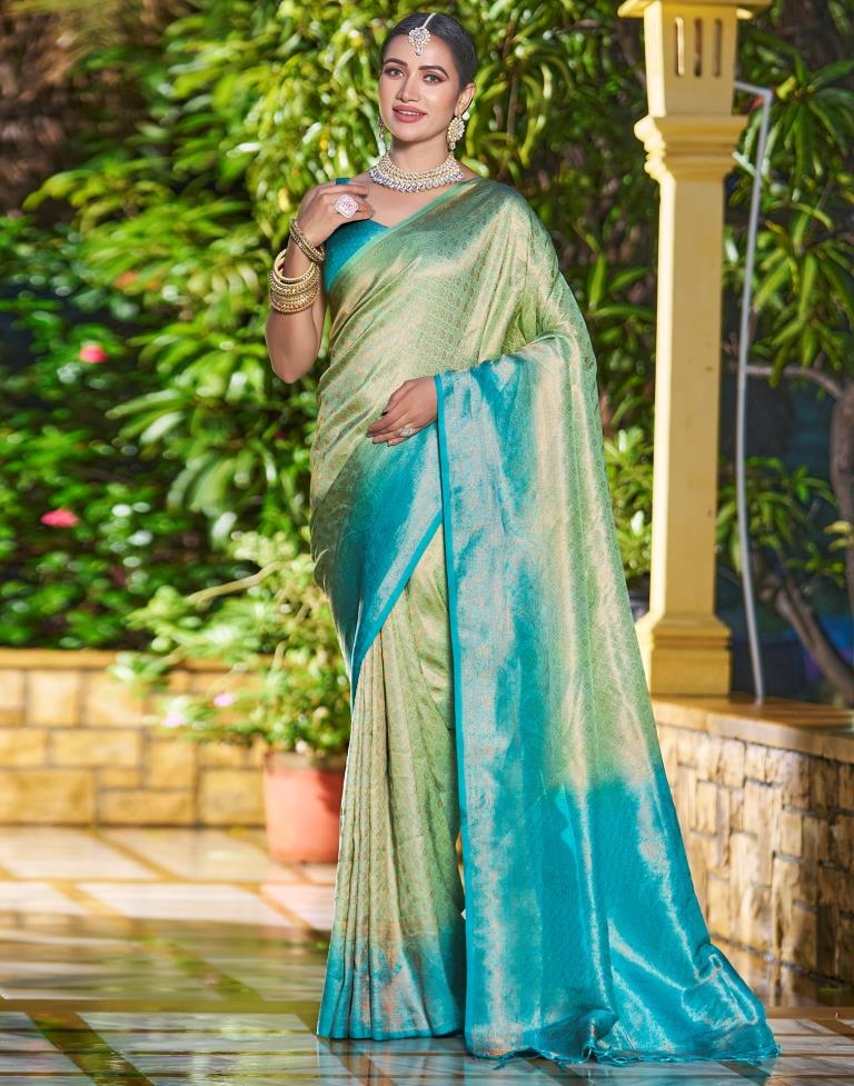 Pista Green Silk Weaving Saree