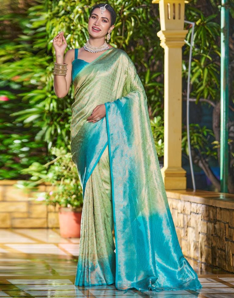Pista Green Silk Weaving Saree