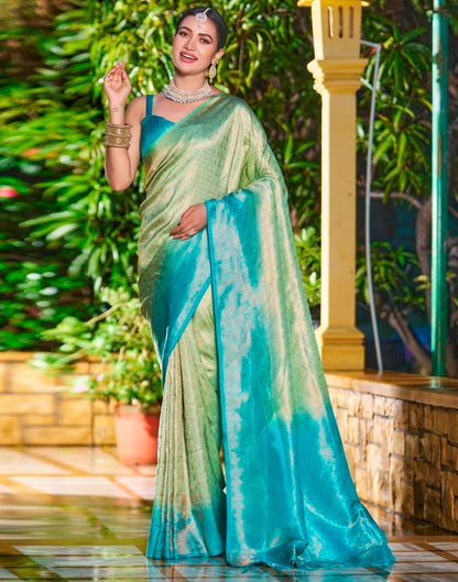 Pista Green Silk Weaving Saree