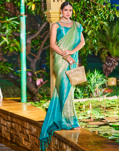 Pista Green Silk Weaving Saree