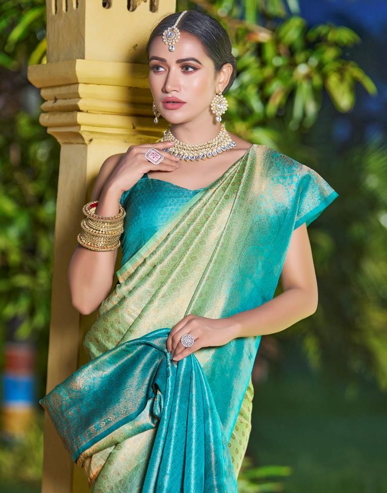 Pista Green Silk Weaving Saree